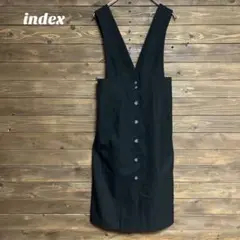 ♦︎【インデックス】黒いサロペット タイトフィット 前面ボタン付き M