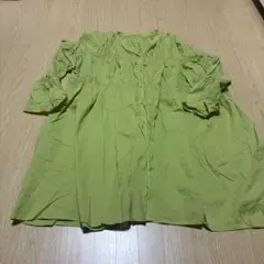 コットン100% ライトグリーン シャツ M