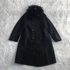 ウール ファーコート ブラック