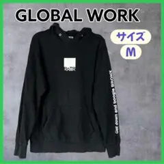 ♪ GLOBAL WORK グローバルワーク ロゴ パーカー 黒 サイズM