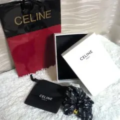CELINE ブラック サテンシュシュ限定ポーチつき