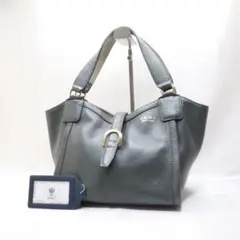 【美品】ADMJ ハンドバッグ トートバッグ 本革 レザー グレー