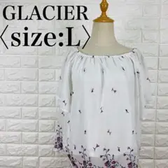 【美品】グラシア 半袖トップス オフショルダー 花柄 シフォン素材