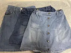女児服　160㎝　デニム Aライン　キュロット&タイトスカート　３着まとめ売り