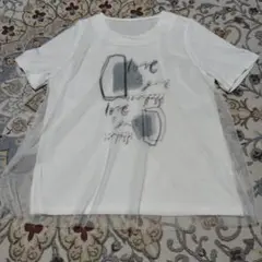 ホワイト プリント 半袖Tシャツ
