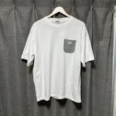 〈COEN〉ホワイト 半袖Tシャツ グレーのポケット付き　【美品】