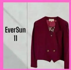 [EverSun] ショート丈　ノーカラージャケット　レトロ　金ボタン　美品