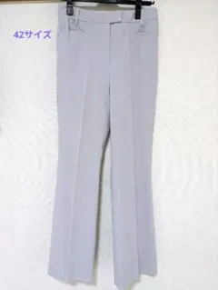 レディースパンツ スラックス ライトグレー オフィス ダナパリ