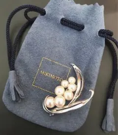 MIKIMOTO ミキモト パール 7珠シルバーブローチ