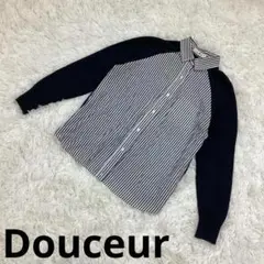 『Douceur』ニット　シャツ　切り替え　デザイン　モノトーン　レディース