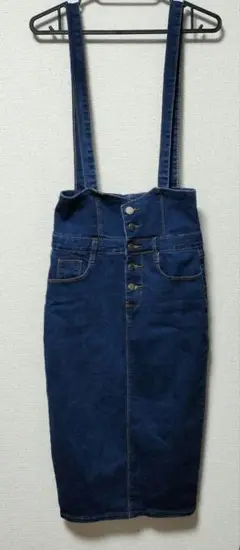 【ヘリテージファルマ】サロペット　ハイウエストスカート　ネイビー　М