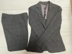P.S.FAグレンチェックスーツ　テーパードパンツ　　　　ブラウン