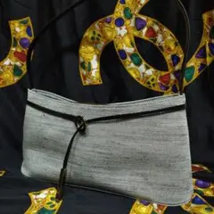 正規ungaro エマニュエル ウンガロ キャンバス×エナメル三層ハンドバッグ