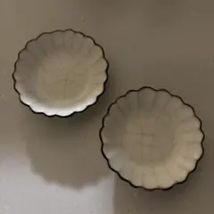 たくまポタリー輪花皿2組セット