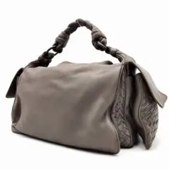 BOTTEGA ハンドバック 編み込みハンドル イントレチャート グレージュ