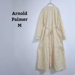 アーノルドパーマー　シャツワンピース　ロング　バンドカラー　チェック　M