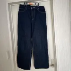 UNIQLO JEANS ダークブルーワイドレッグデニム