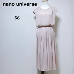 【ナノユニバース】ヴィンテージサテンタックワンピース ウェストギャザー プリーツ