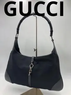 GUCCI ブランド ブラック ハンドバッグ バンブー ジャッキー メンズ