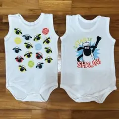 (2枚)ひつじのショーン　ロンパース　80
