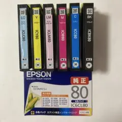使用済み　インクカートリッジ　6個　EPSON 純正　IC6CL80
