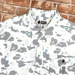 A BATHING APE 半袖シャツ カモフラージュ　サイズL グレー