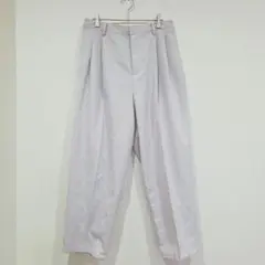 クレイル　タックパンツ　テーパードパンツ　M　ライトグレー　ゆったり　太め