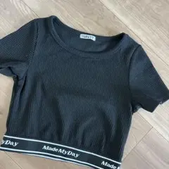 140 cm ブラック クロップドTシャツ