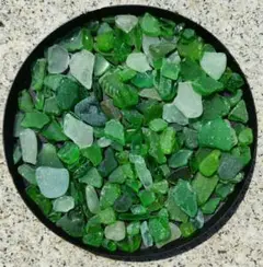 シーグラス極小〜小グリーン系100g