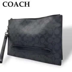 美品 COACH コーチ クラッチバッグ セカンドバッグ シグネチャー PVC