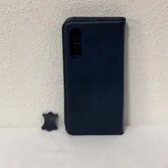 ☆サムスンギャラクシー Galaxy A41 ケース 本革カバー 手帳型 藍色