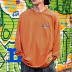 新品　NEW JACKニュージャック オーバーサイズ長袖Tシャツ　オレンジ　L