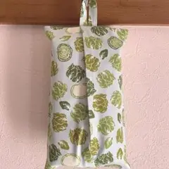 キャベツお野菜柄★ミントグリーン系★箱無しソフトパックティッシュカバーECO生活