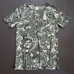 【ジョルジュレッシュ】半袖カットソー (36) グリーン ペイズリー柄 Tシャツ