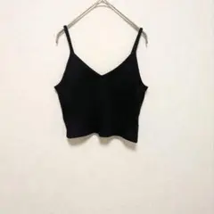 H&M エイチ＆エム　ブラック　キャミソール　リブ 　S　ショート丈　ミニ丈