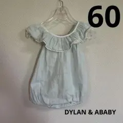DYLAN & ABABY ポンポン付き フリルロンパース 60