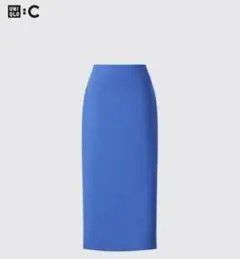 【新品】UNIQLO:C/クレープジャージーナロースカート/S/BLUE/青