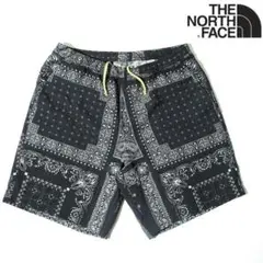 美品■ノースフェイス　NB42330　アロハベントショーツ　バンダナ柄　黒　L