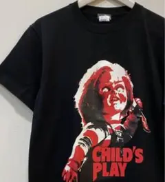 男女兼用 チャイルドプレイ チャッキー Tシャツ/黒