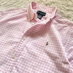 Ralph Lauren ギンガムチェックシャツ 半袖 XL