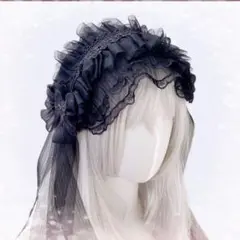 ♡ バタフライ ビッグオーガンジー ヘッドドレス Black ♡