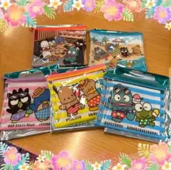 スシロー はぴぶんだい コラボ限定 クリアポーチ 全5種　コンプセット