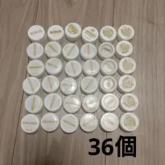 ペットボトルキャップ 白 金文字 ゴールド 36個