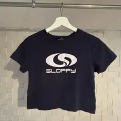スロッピー クロップドTシャツ ネイビー 半袖