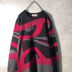 【ヴィンテージ】総柄プルオーバーニット バブル柄 古着 AS40