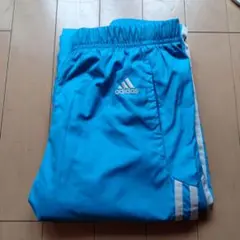 adidas 青 ロングパンツ 3本ライン