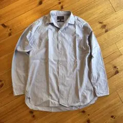 BEAMS plus ビームスプラス　レギュラーカラー　シャツ　サックス　ワイド