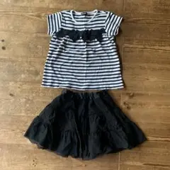Bebe べべ リボンTシャツとチュールレーススカートセット