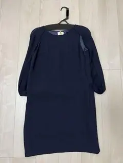 【美品】紺 フォーマル ワンピース 結婚式 パーティー ドレス ロング