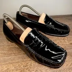 ◆ing◆イング 23.0cm コインローファー エナメル ブラック レディース